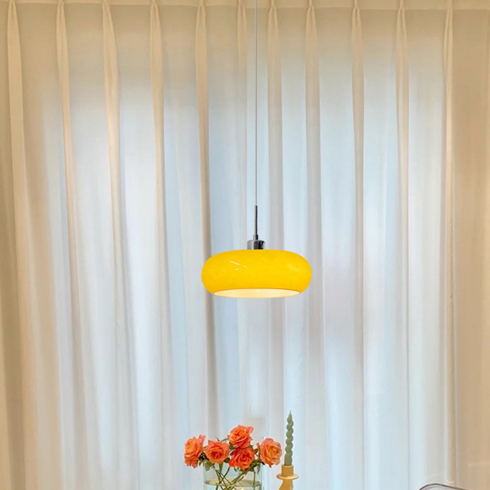 Valentina Moderna Minimalista Metal/Vidrio Lámpara Colgante Naranja/Blanca