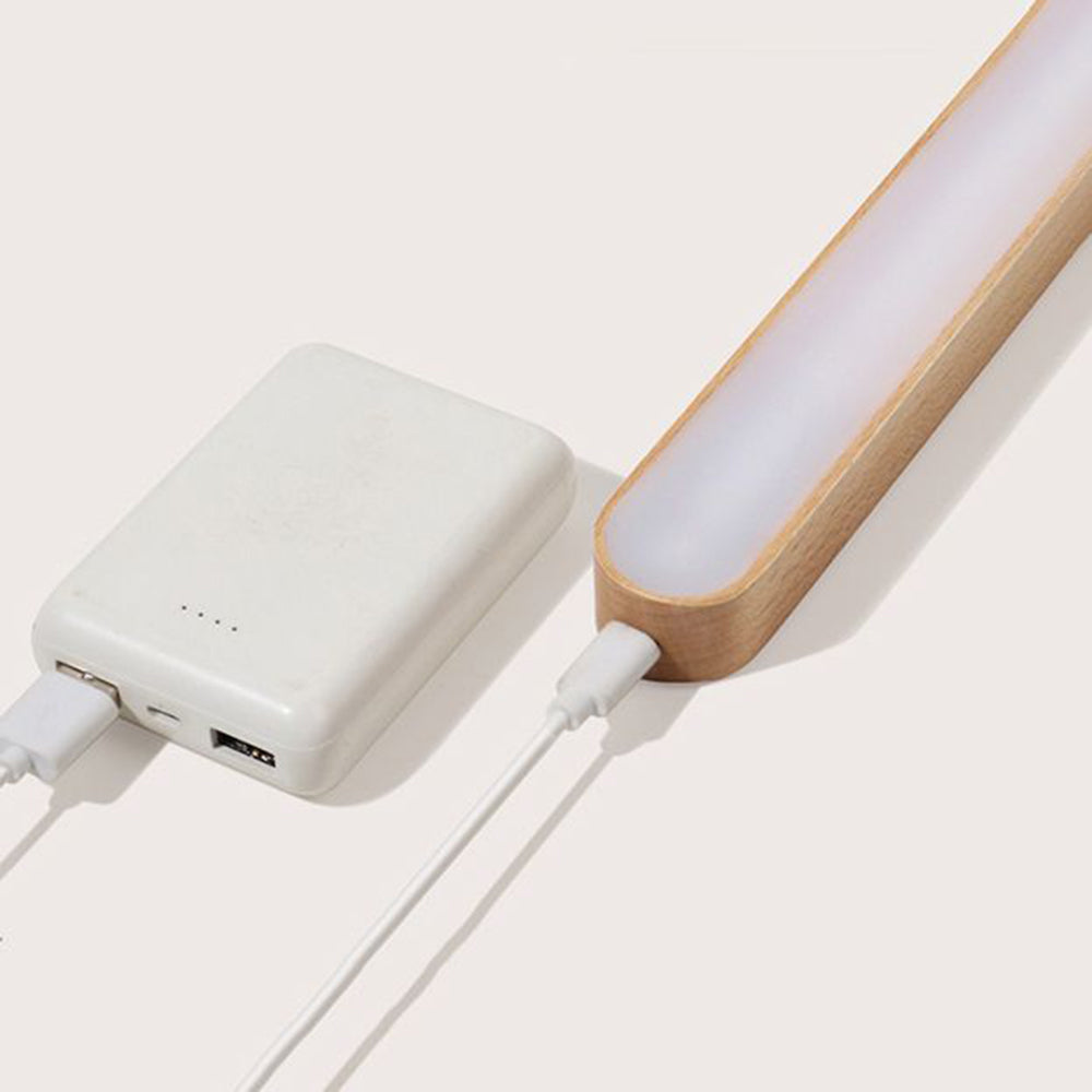 Muto Lineal Rectángulo Madera/Acrílico LED Aplique de Pared Marrón