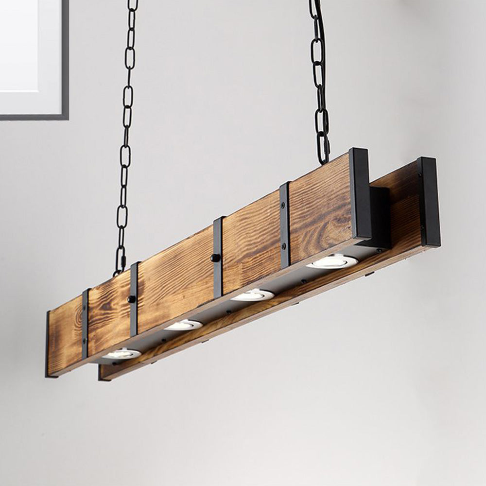 Silva Industrial Retro Madera Lámpara Colgante Marrón