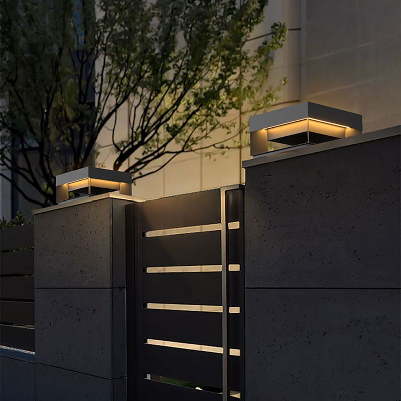 Ray Moderna Lámpara Exterior LED Cuadrada Metal Jardín