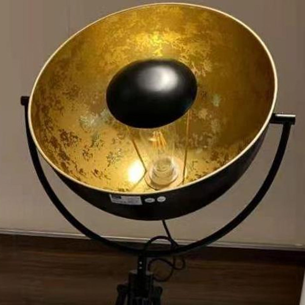 Mira Moderna Diseño Bola Metal Lámpara de Pie Negra