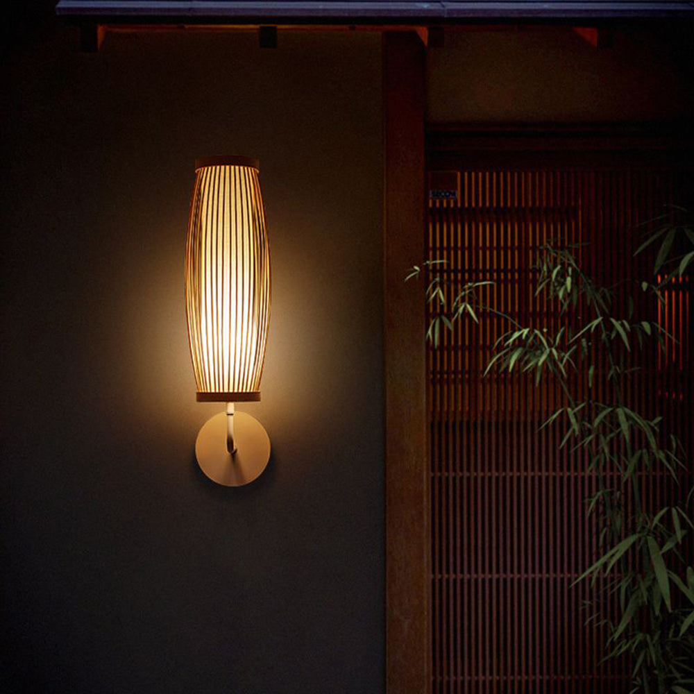 Muto Natural Bambú LED Aplique de Pared Marrón