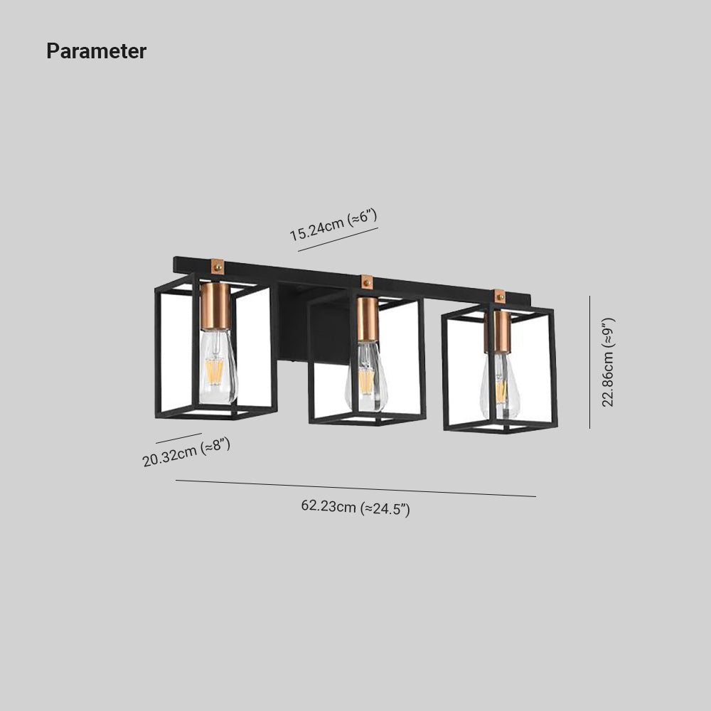 Silva Moderno Rectangular Cuboide Metal/Acrílico Aplique de Pared Negro