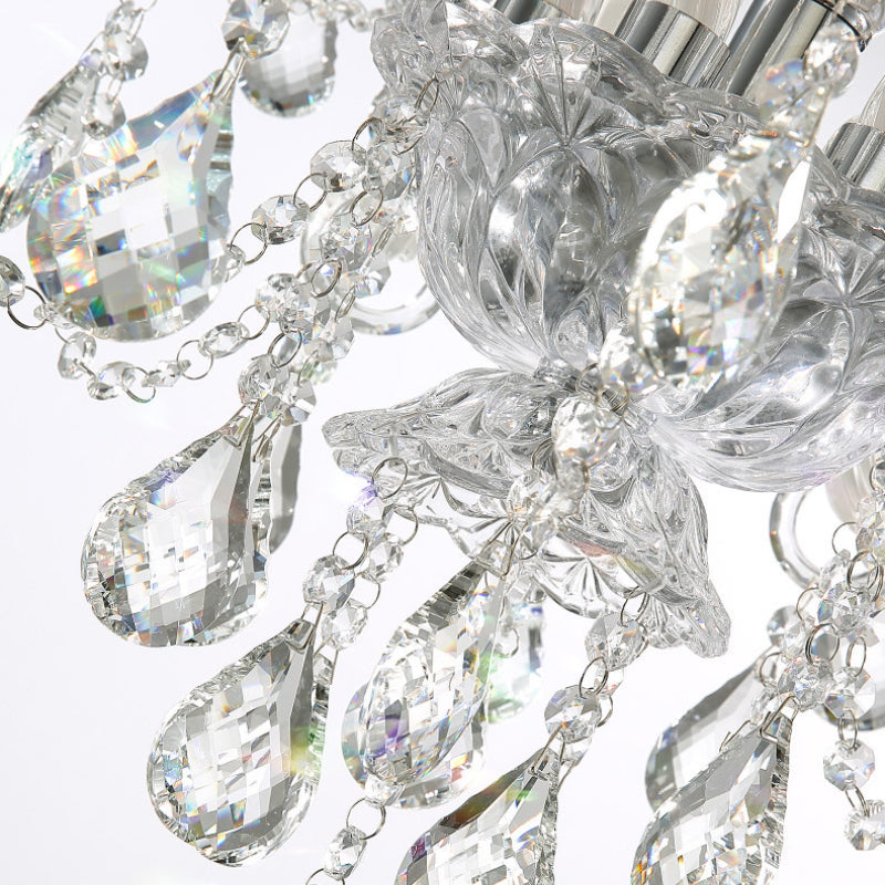 Silva Francés Cristal Metal Lámparas de Araña Salón Comedor
