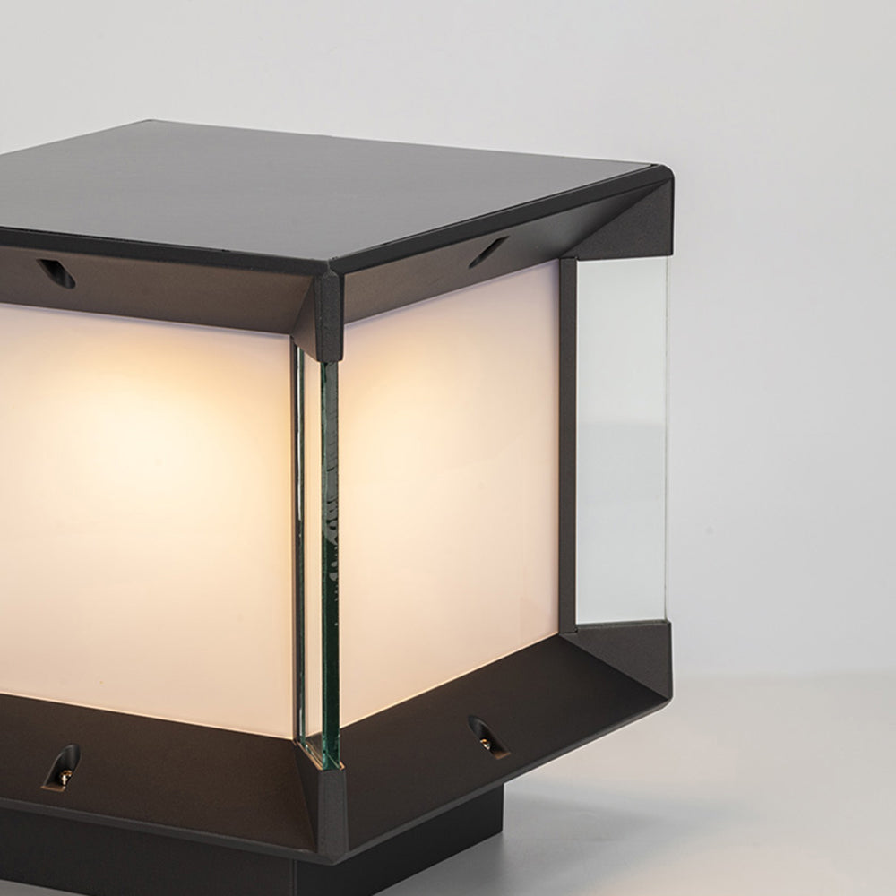 Ray Moderna Lámpara Exterior Cubo Metal Vidrio Patio