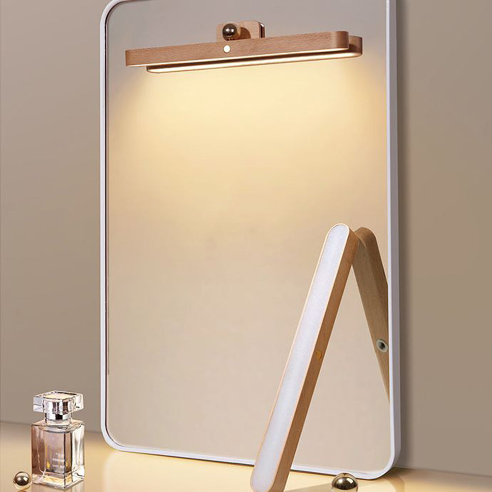 Muto Lineal Rectángulo Madera/Acrílico LED Aplique de Pared Marrón