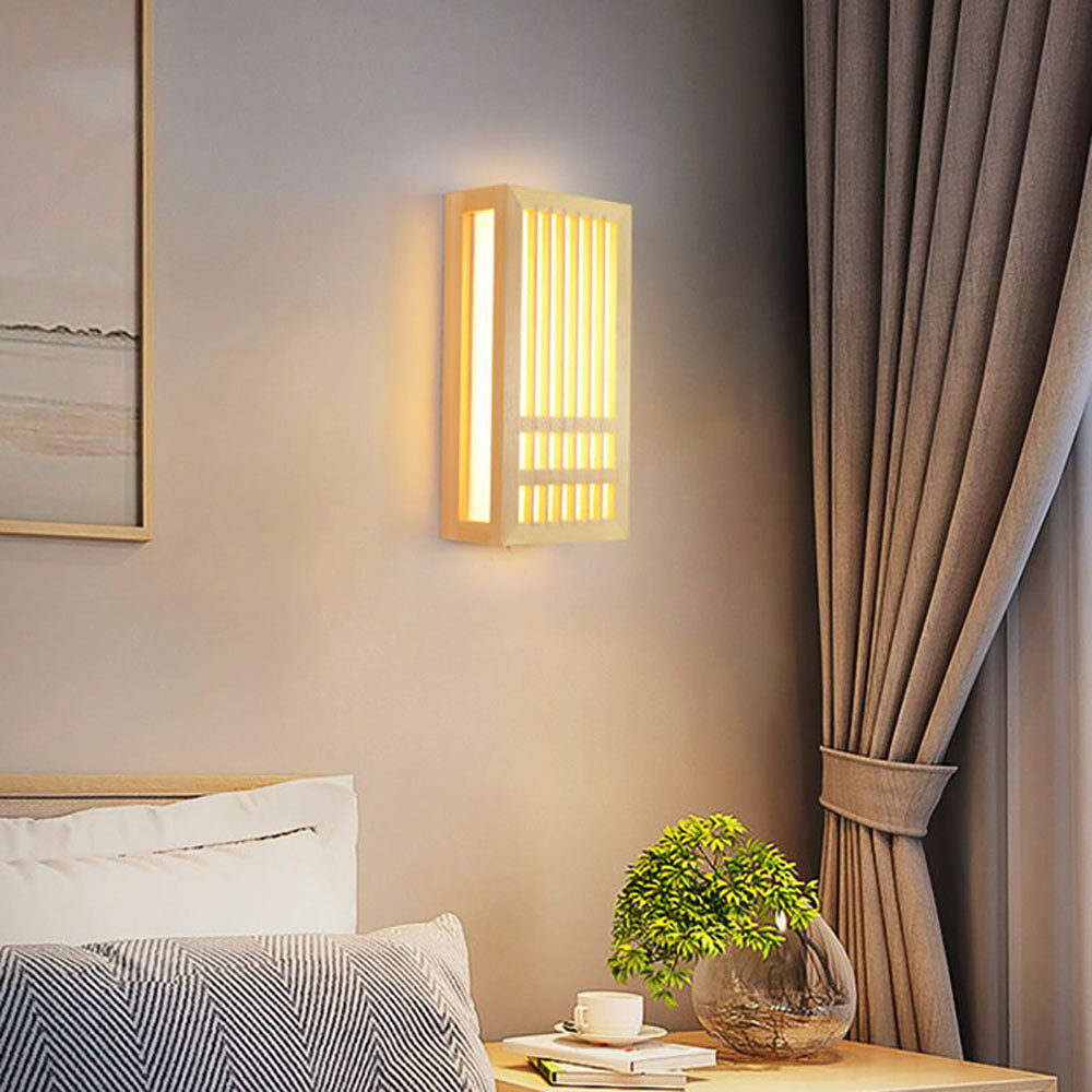 Muto Madera LED Aplique de Pared Rectángulo Amarillo