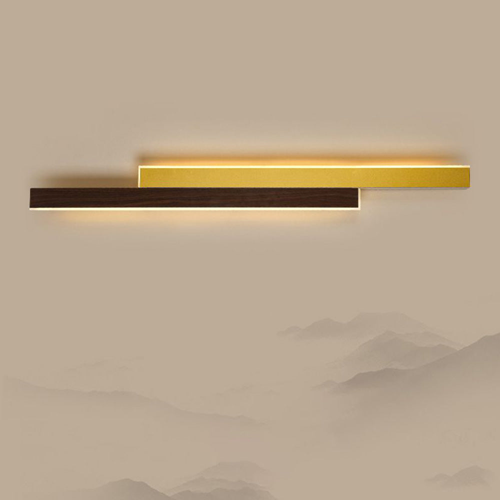 Arisha Minimalista Metal LED Aplique de Pared Marrón/Madera