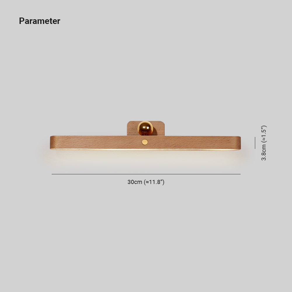 Muto Lineal Rectángulo Madera/Acrílico LED Aplique de Pared Marrón