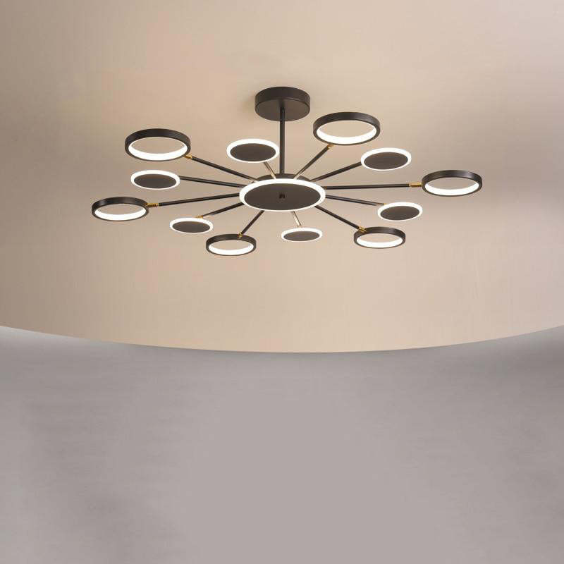 Arisha Moderna Multiple Redonda Metal/Acrílico LED Lámpara Colgante Negra