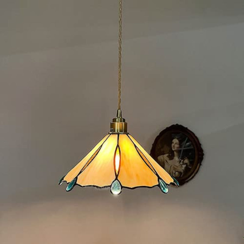 Tiffany Vintage Lámpara Colgante Metal/Vidrio Dormitorio/Salón/Corredor
