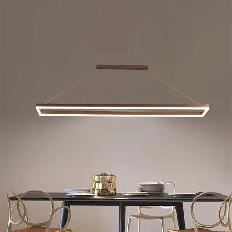 Edge Clásica Rectangular Metal Lámpara Colgante Café/Dorada