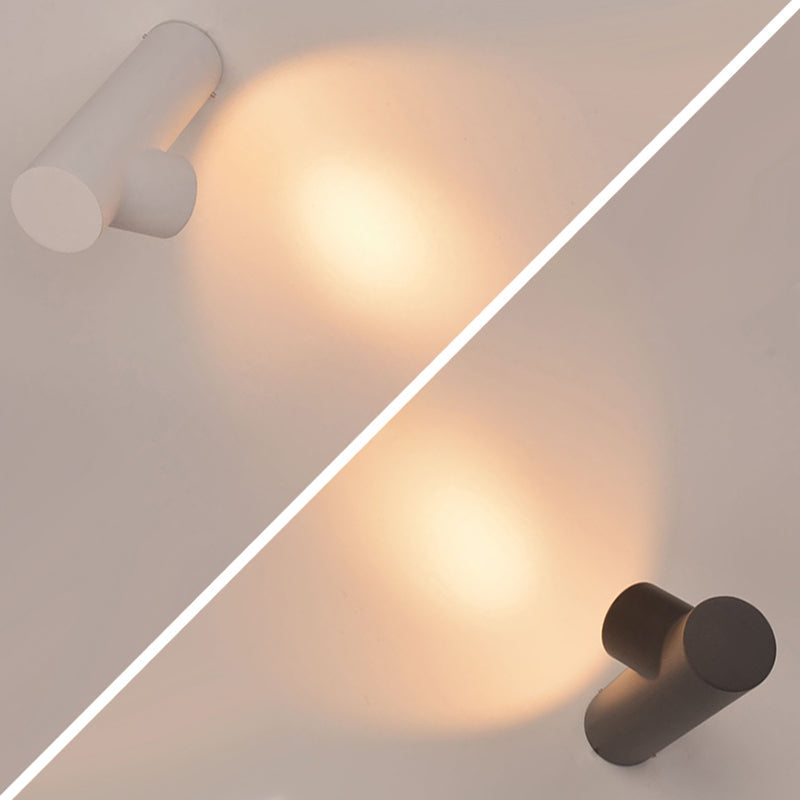 Ray Moderno Tubular Metal LED Aplique de Pared Exterior Negro/Blanco