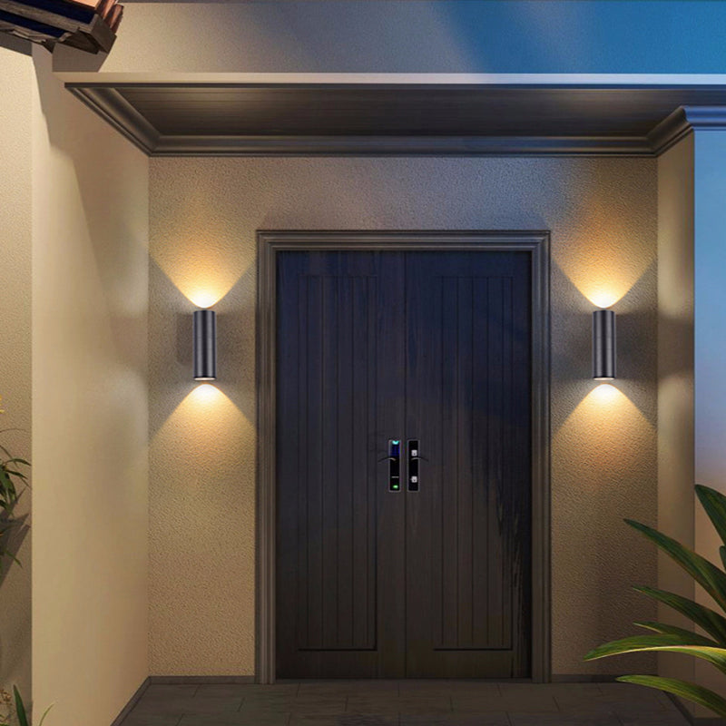 Auer Moderno Doble Foco Metal/Vidrio Aplique de Pared Negro