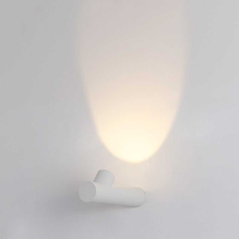 Ray Moderno Tubular Metal LED Aplique de Pared Exterior Negro/Blanco