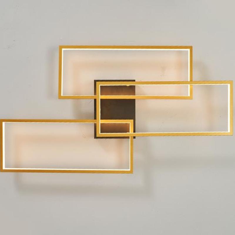 Arisha Moderna Rectangular Metal/Gel de Sílice Lámpara de Techo Blanca/Negra/Negra oro