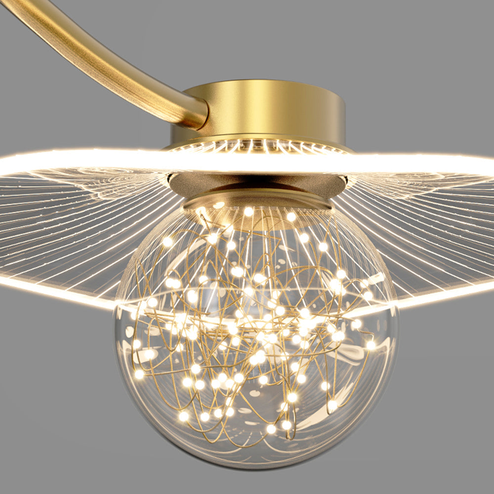Arisha Moderna Luja Diseño Metal/Vidrio Lámpara Colgante Multiluces