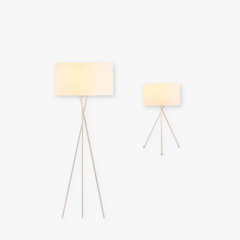 Baines Trípode Moderna Simple Metal Lámpara de Pie/Mesa Blanca