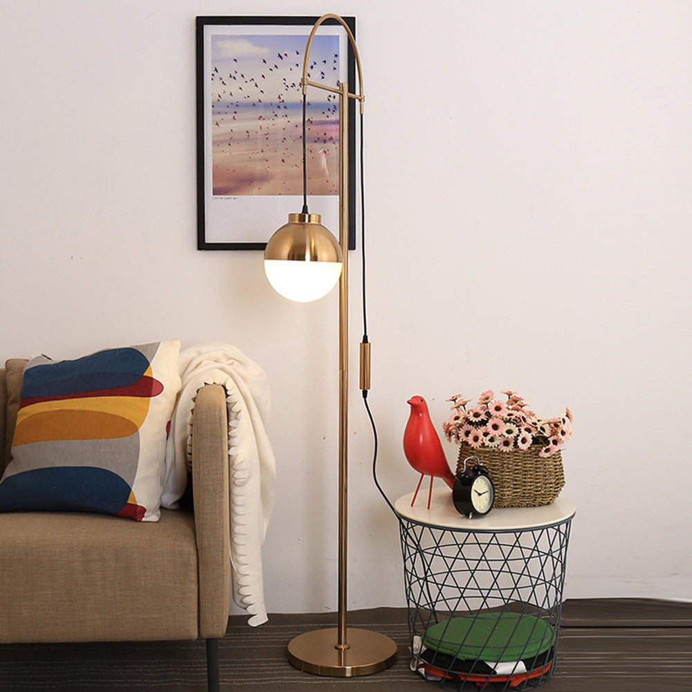 Mira Moderna MInimalista Metal/Vidrio Lámpara de Pie Dorada