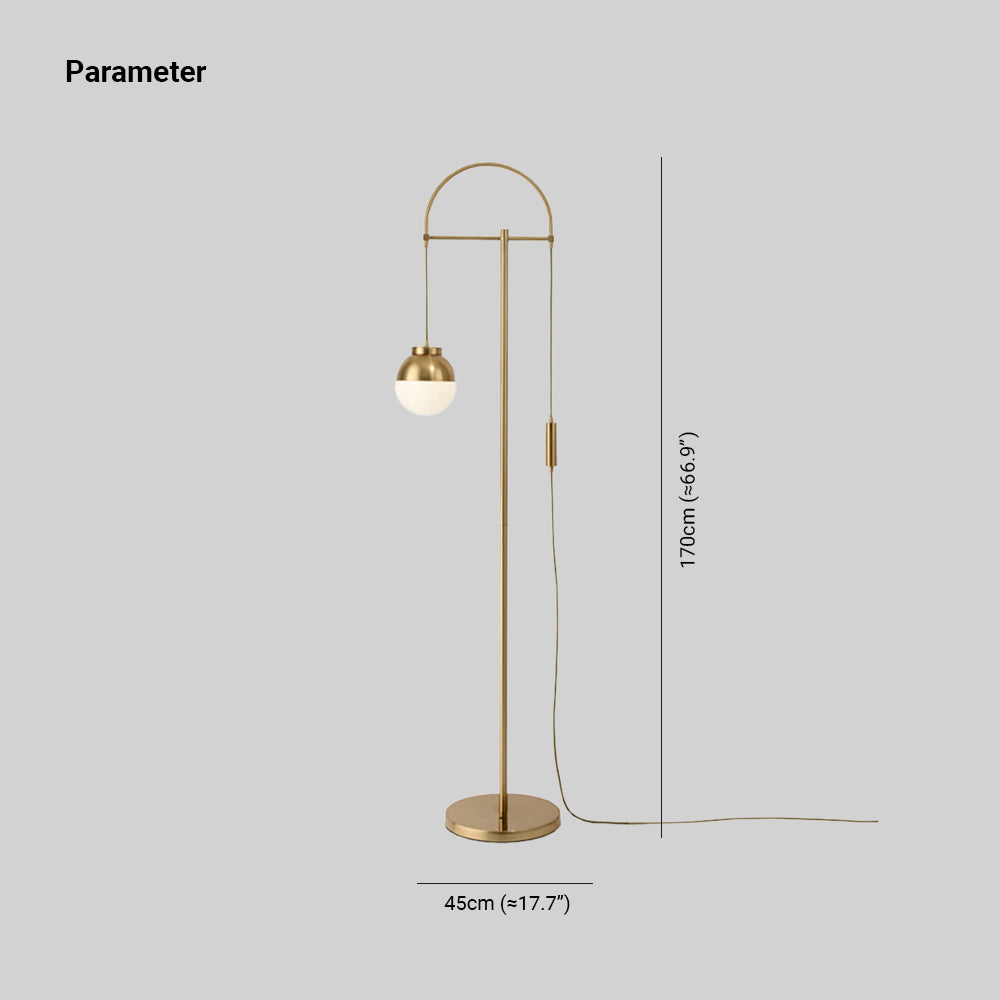 Mira Moderna MInimalista Metal/Vidrio Lámpara de Pie Dorada