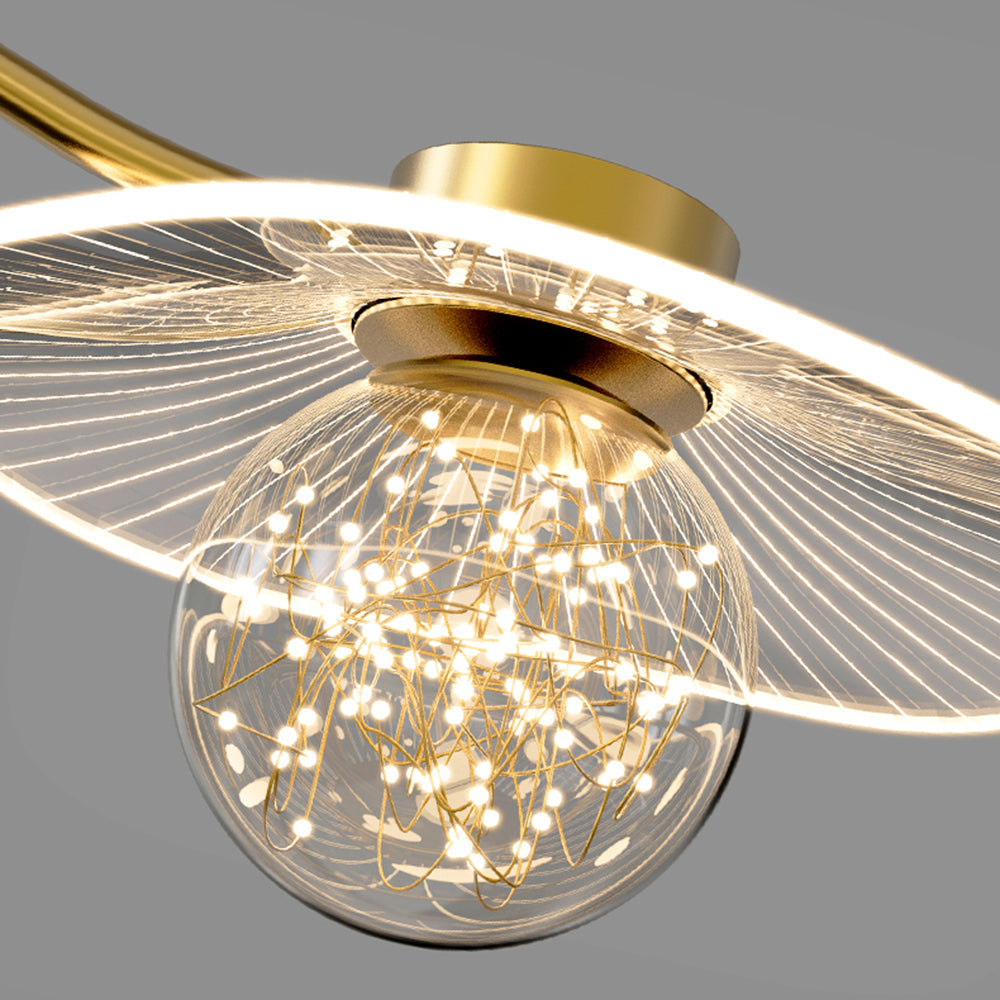 Arisha Moderna Luja Diseño Metal/Vidrio Lámpara Colgante Multiluces
