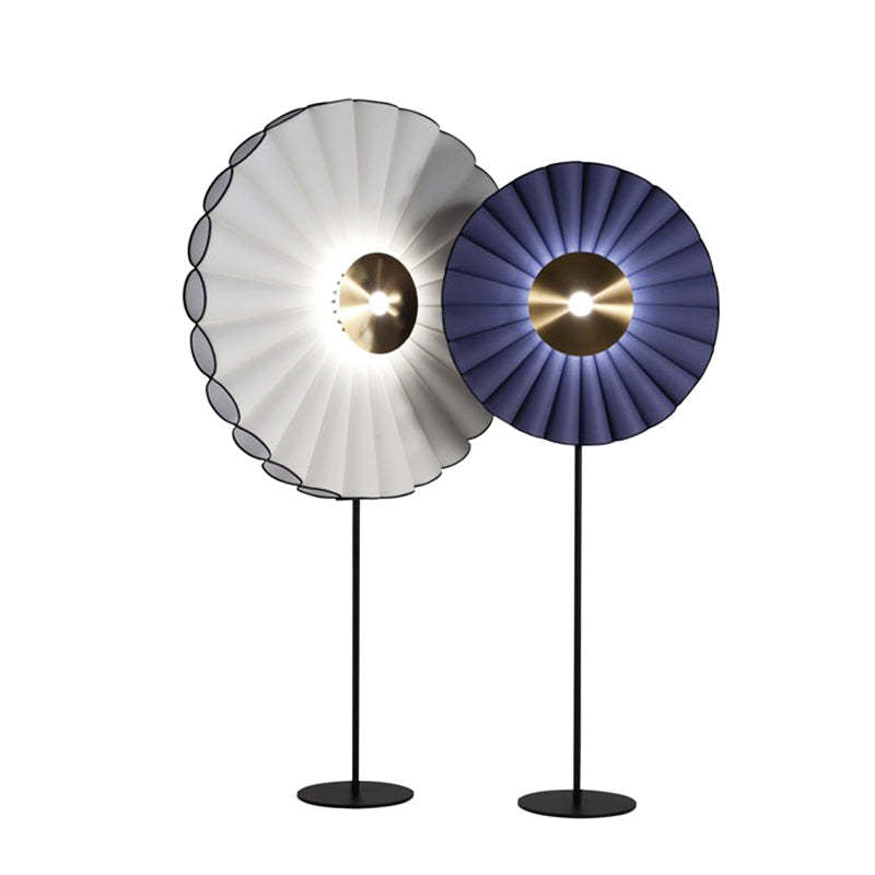 Chan Moderna Geométrica Metal LED Lámpara de Pie Blanco/Azul