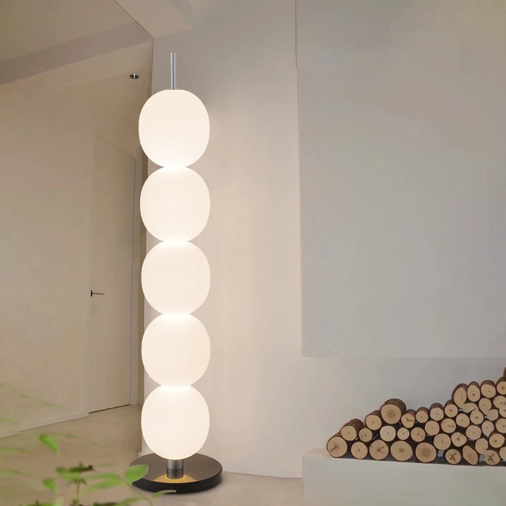 Mira Moderna Diseño Vidrio Lámpara de Pie Blanca