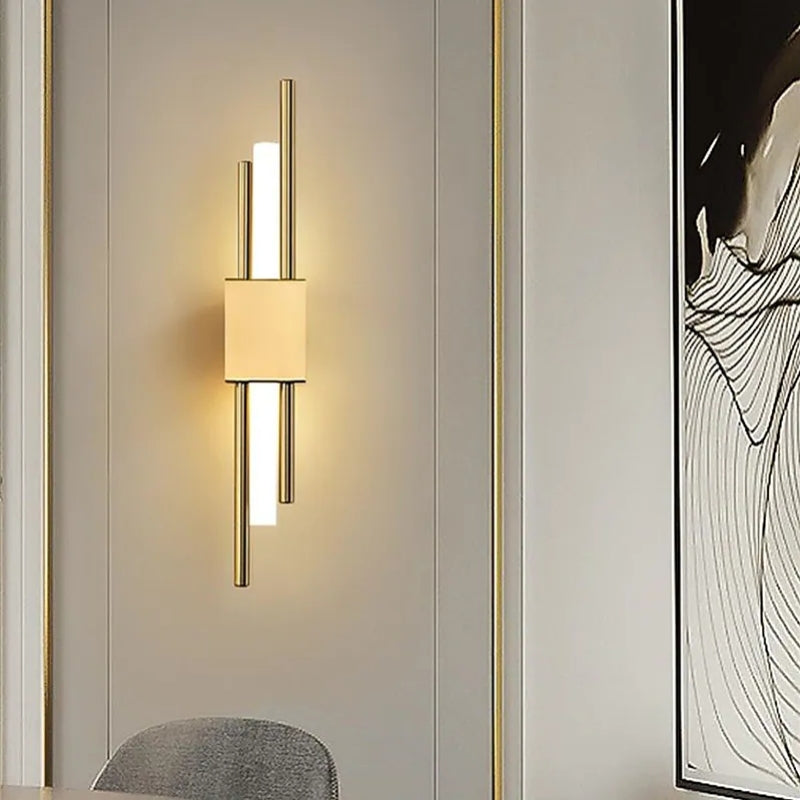 Alana Minimalita Lineal Metal LED Aplique de Pared Negro/Dorado