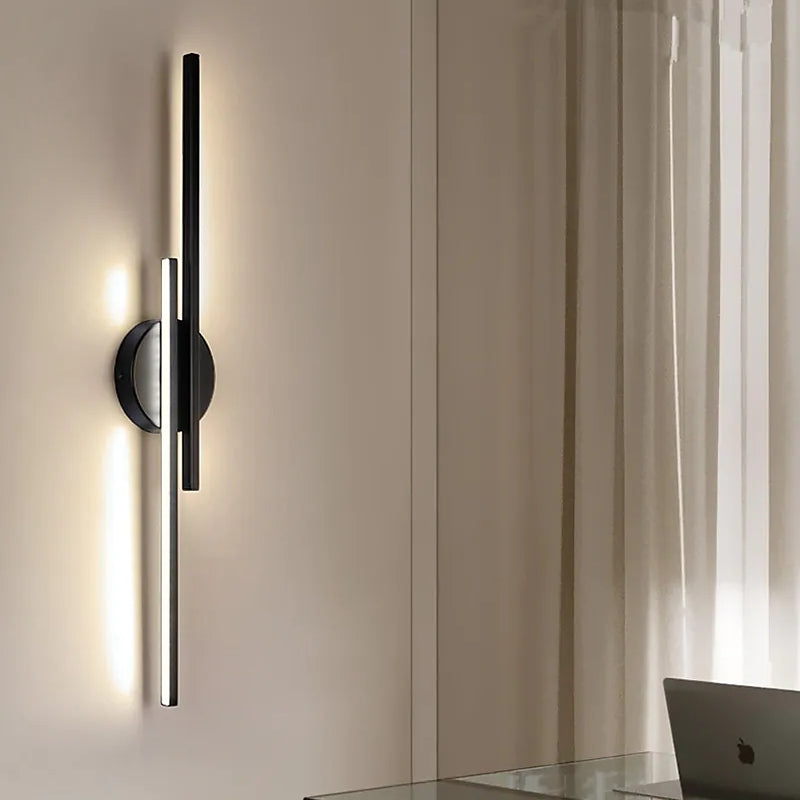 Alana Minimalita Lineal Metal LED Aplique de Pared Negra/Blanca