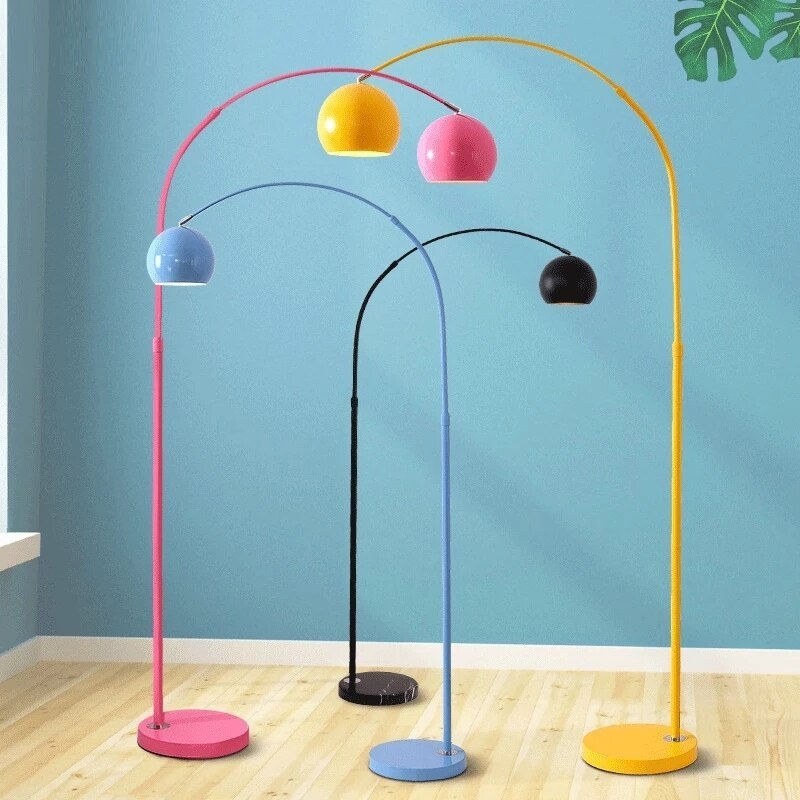 Morandi Moderno Geométrico Metal LED Lámpara de Pie Amarillo/Negro/Azul