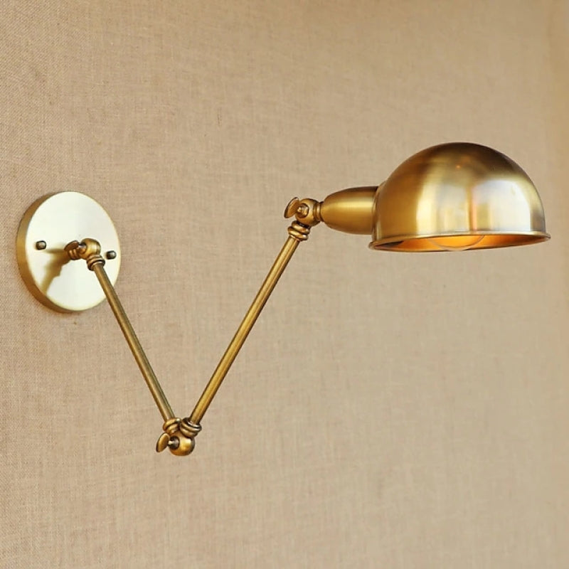 Epoch Vintage Industrial Semiesfera Aplique de Pared Bronce