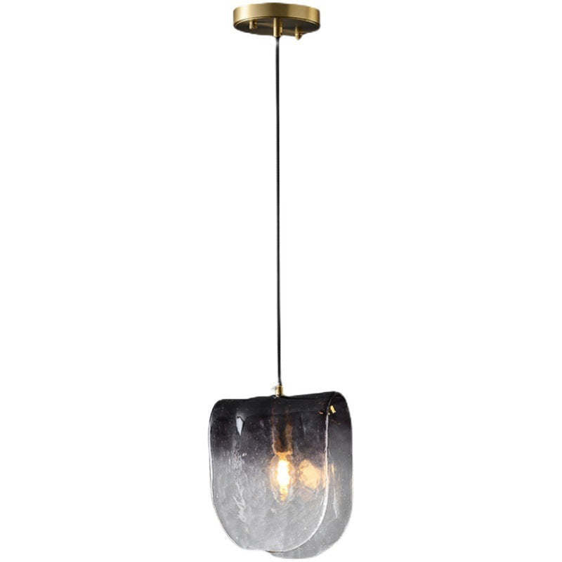 Valentina Minimalista Semicircular Vidrio Lámpara Colgante Negro