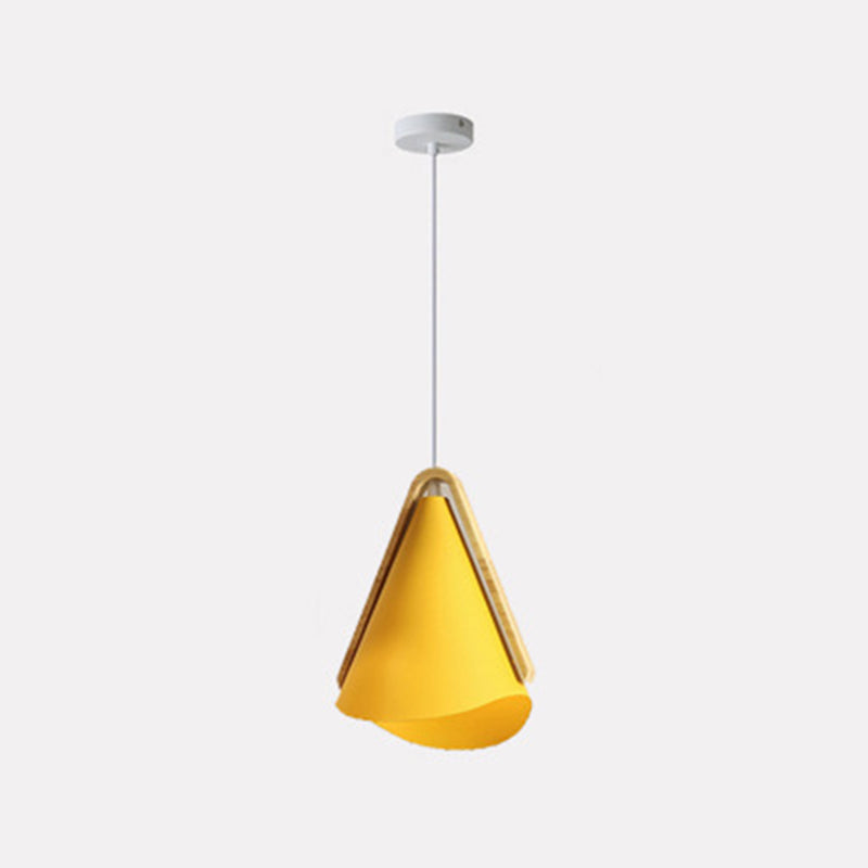 Valentina Moderna Cónico Metal/Madera Lámpara Colgante Rosa/Amarilla/Verde