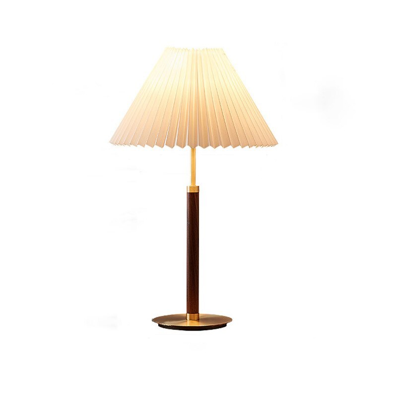 Muto Moderna Simple Metal/Tela Lámpara de Pie/Mesa, Nogal