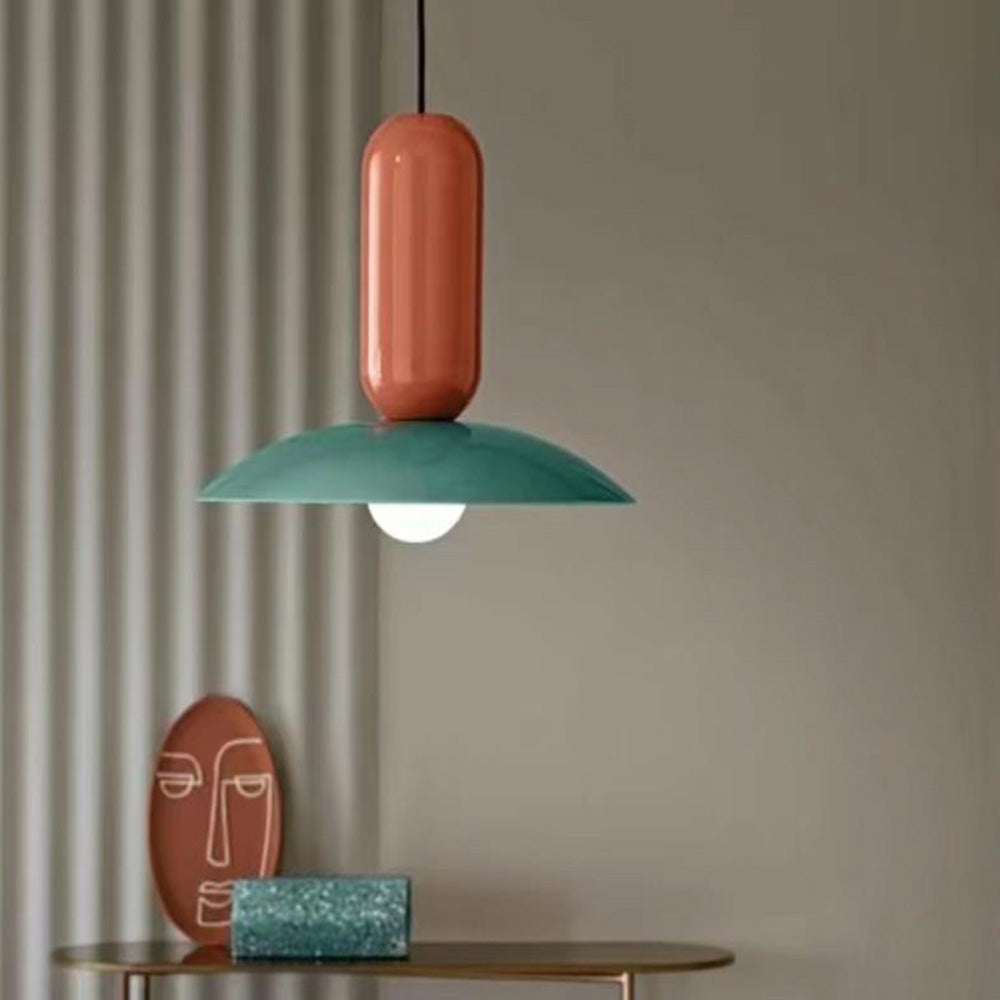 Valentina Moderna Geométrica Metal Lámpara Colgante Naranja/Verde/Blanca
