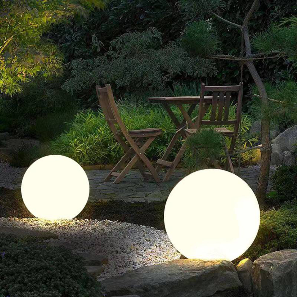 Ray Minimalista Bola LED Resina Lámpara De Pie Exterior Patio