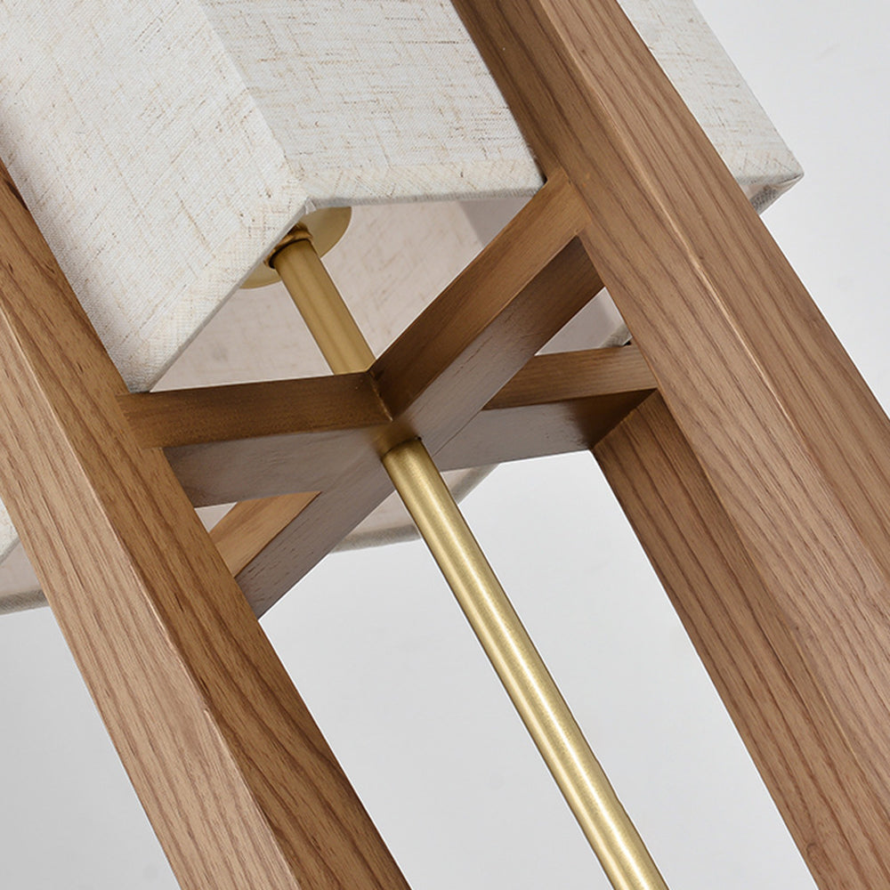 Muto Moderna Minimalista Madera/Tela Lámpara de Pie Nogal/Madera