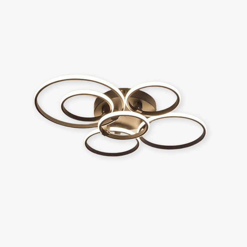 Arisha Decorativa Anillos Acrílico/Metal LED Lámpara de Techo Negra/Blanca