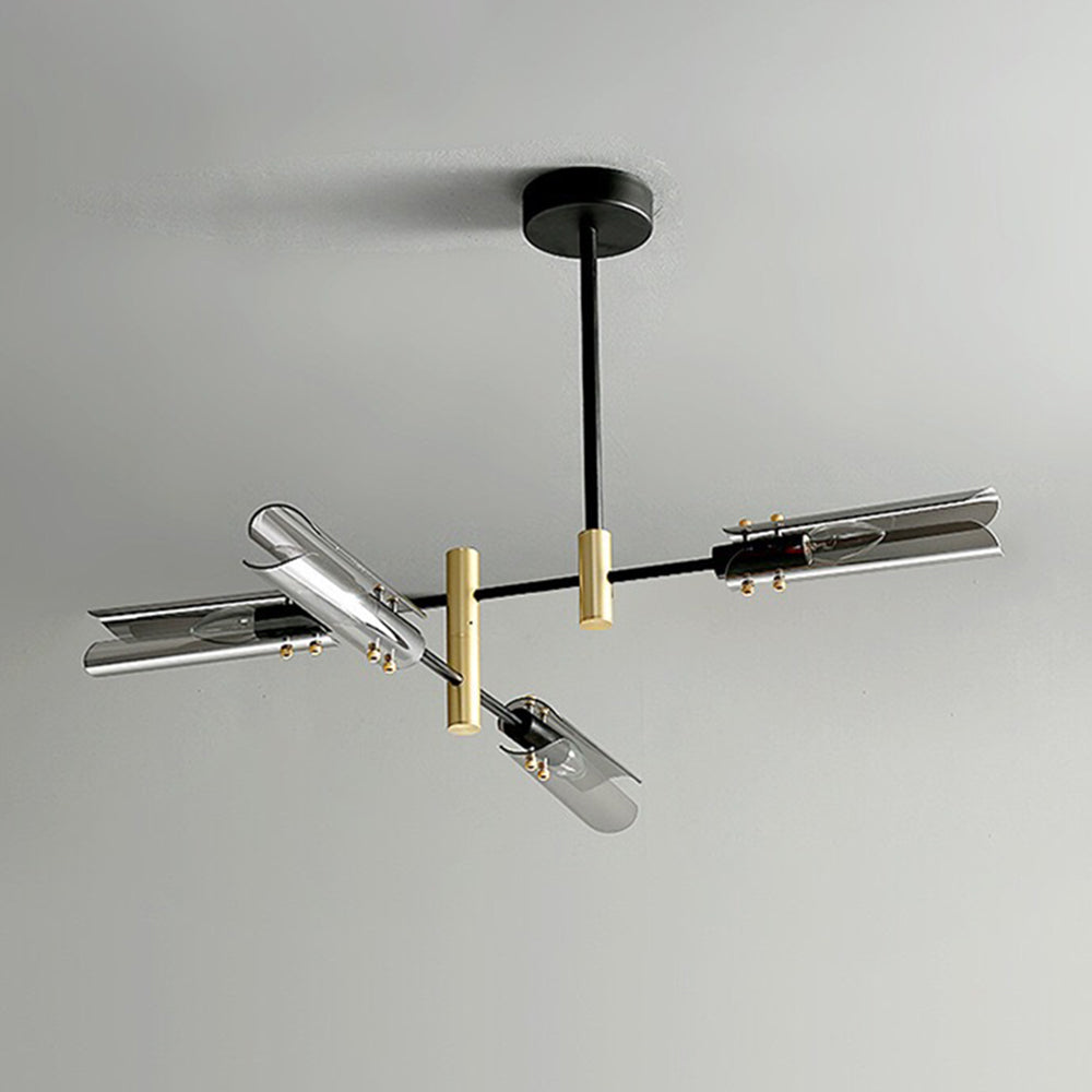 Arisha Moderna Geometría Metal/Vidrio Lámpara Colgante Gris/Ambar