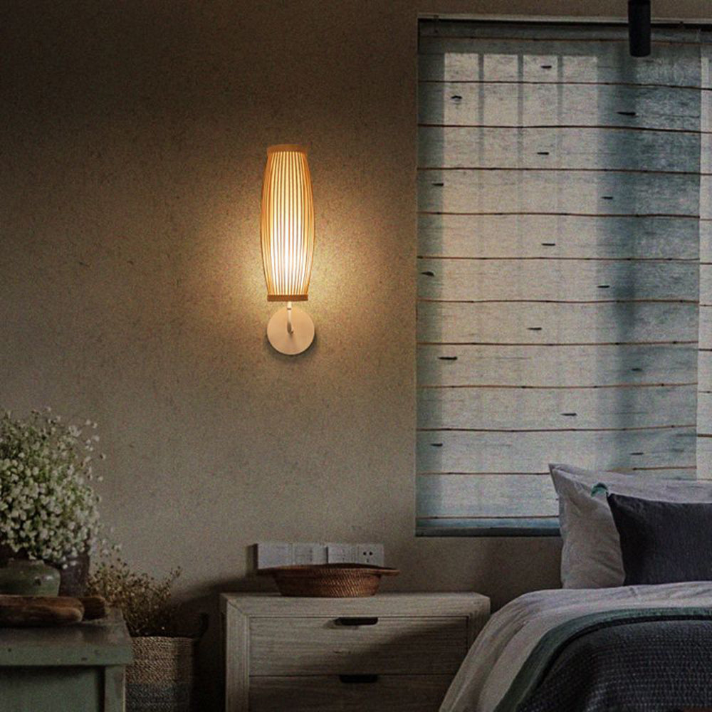 Muto Natural Bambú LED Aplique de Pared Marrón
