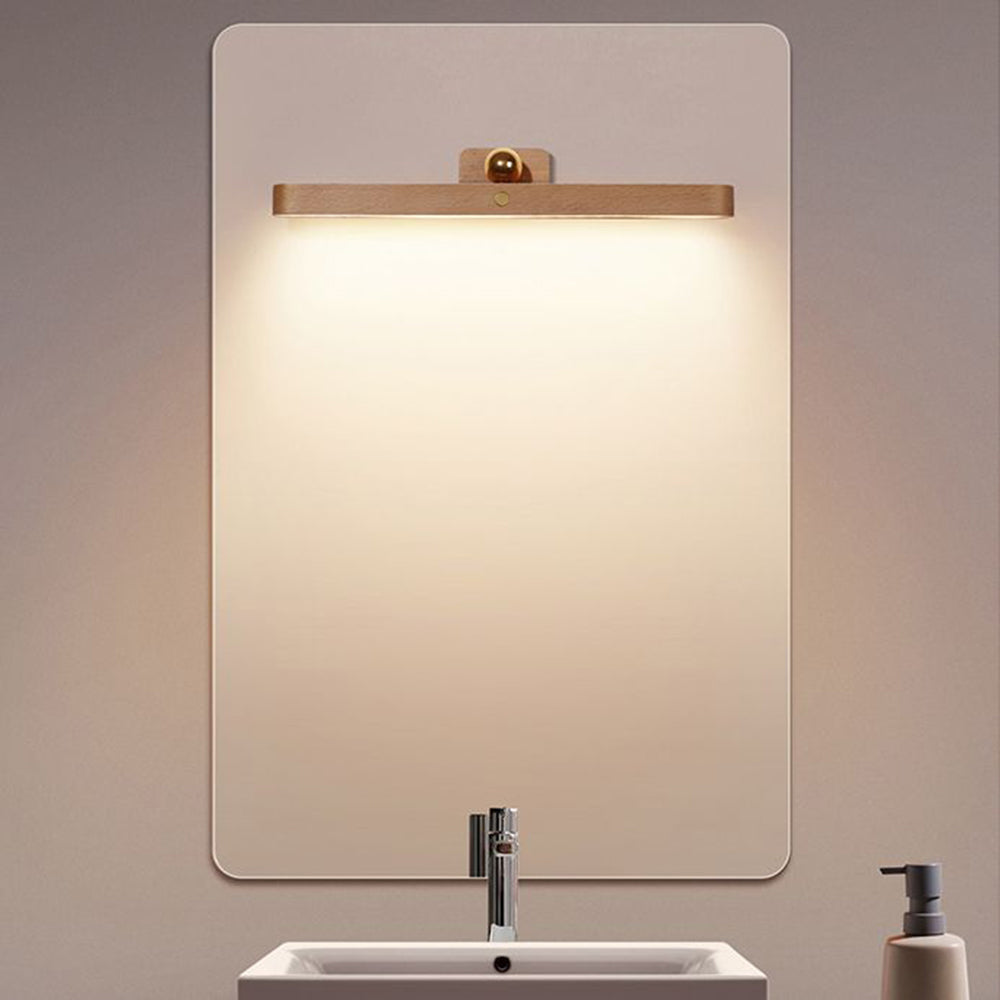 Muto Lineal Rectángulo Madera/Acrílico LED Aplique de Pared Marrón
