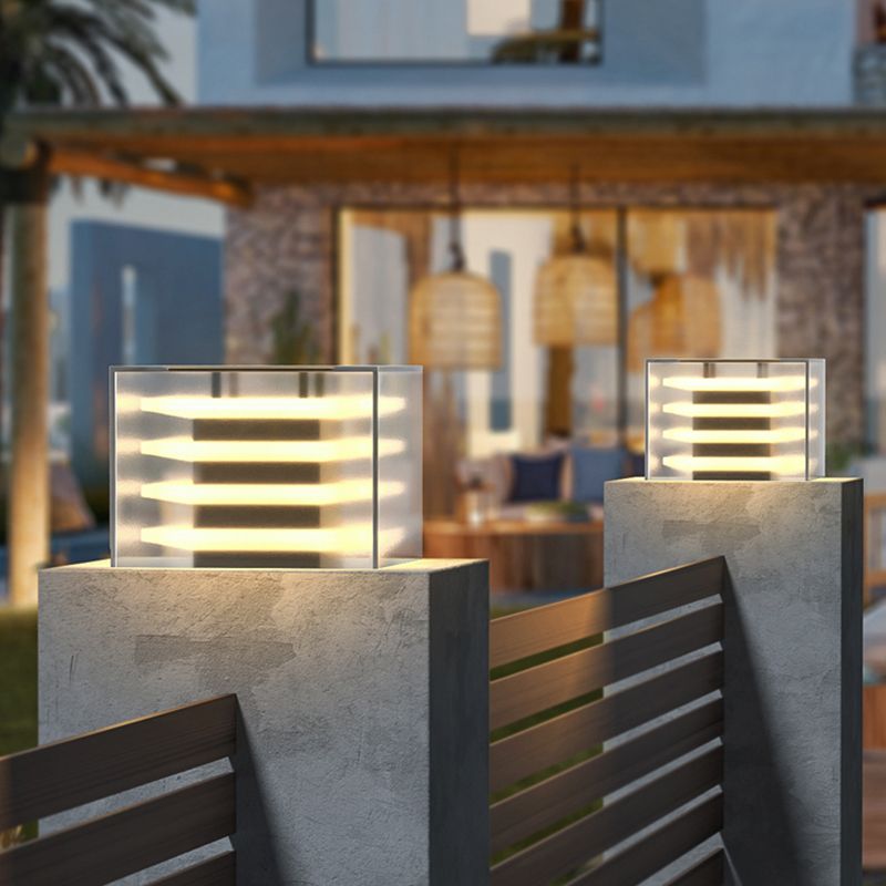 Ray Moderno Lámpara Exterior Solar Cubo Metal Patio