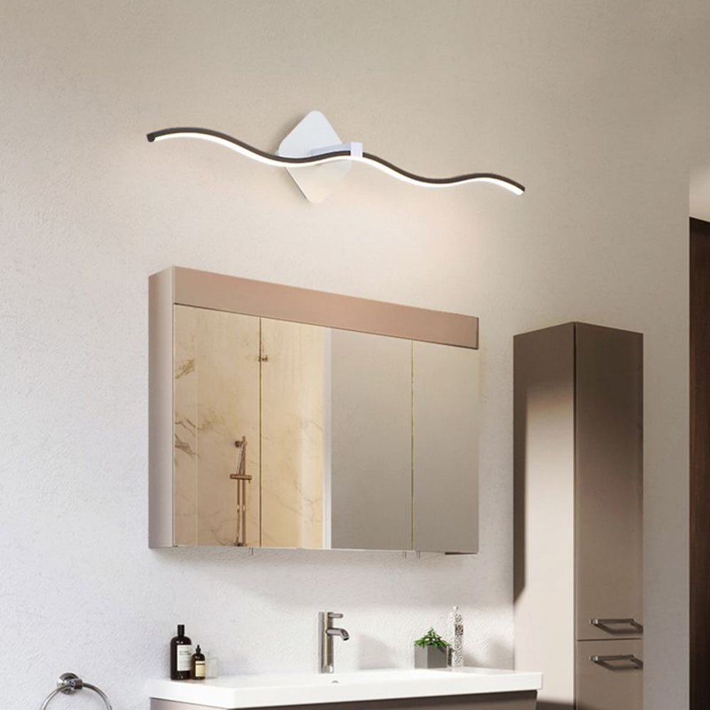 Arisha Moderno Onda Lineal Metal LED Aplique de Pared Blanco/Negro