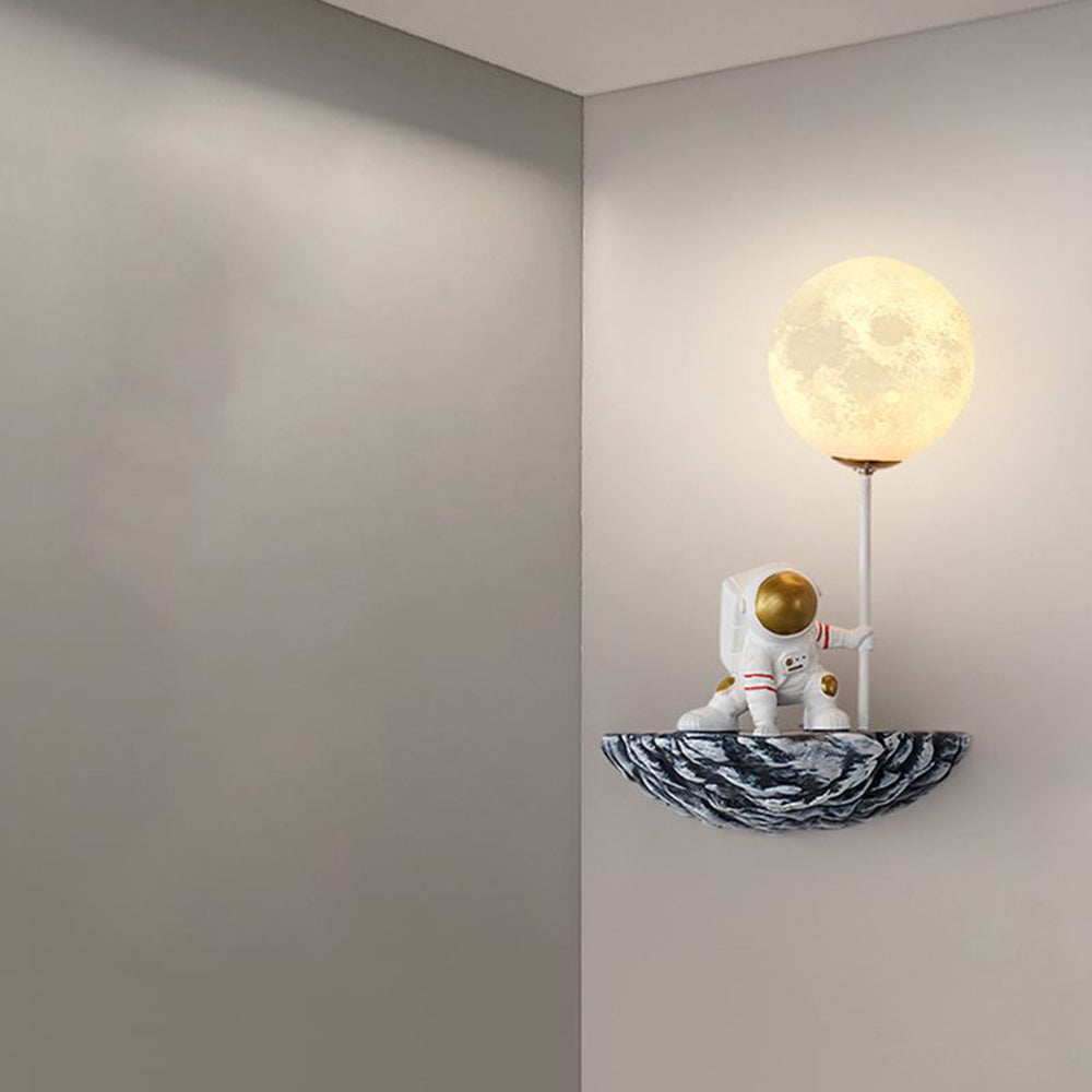 Aria Lindo Astronaut Metal LED Aplique de Pared Blanco