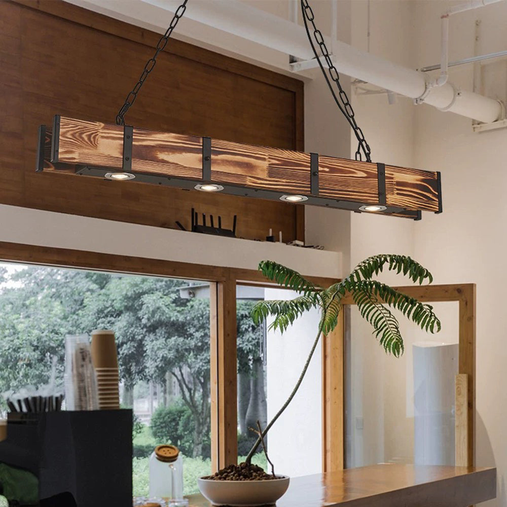 Silva Industrial Retro Madera Lámpara Colgante Marrón