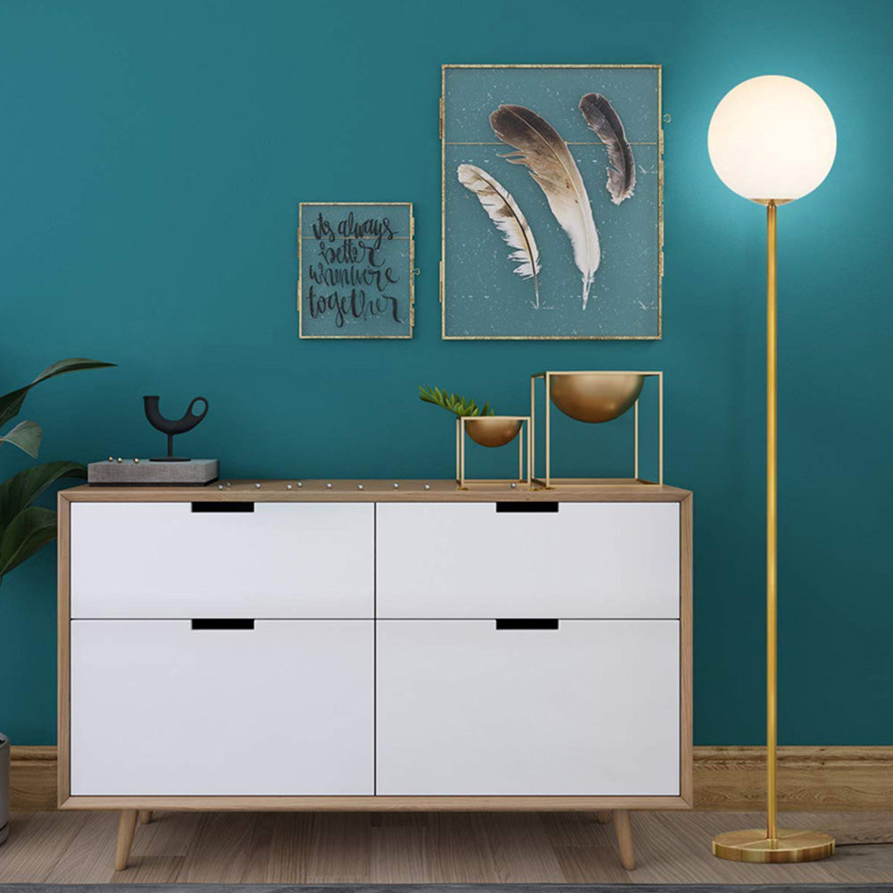 Mira Moderna Simple Lineal Metal/Acrílico Lámpara de Pie Dorada