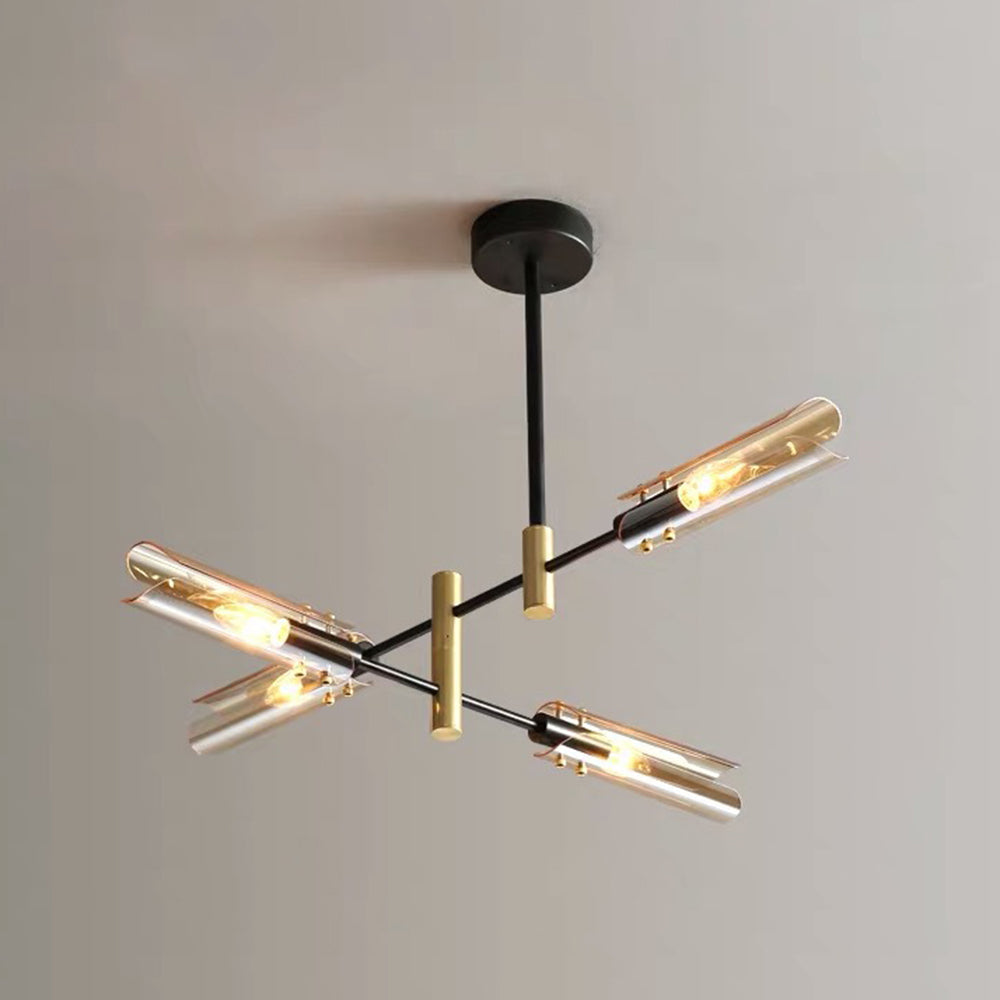 Arisha Moderna Geometría Metal/Vidrio Lámpara Colgante Gris/Ambar