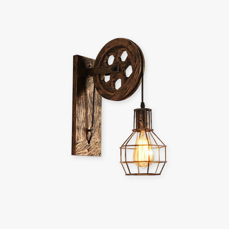 Silva Vintage Industrial LED Aplique de Pared Bronce/Negra