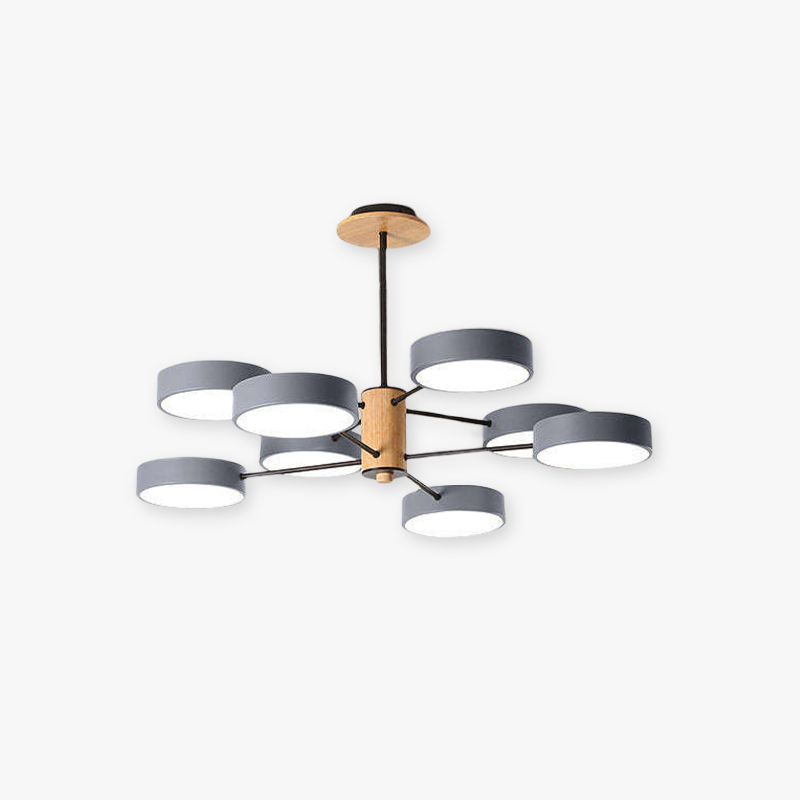 Arisha Minimalista Metal/Madera Lámpara Colgante Blanca/Verde/Gris