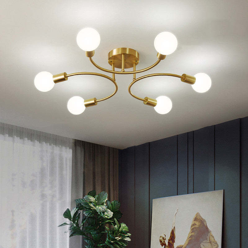 Arisha Moderna Bola Metal/Vidrio LED Lámpara de Techo Oro